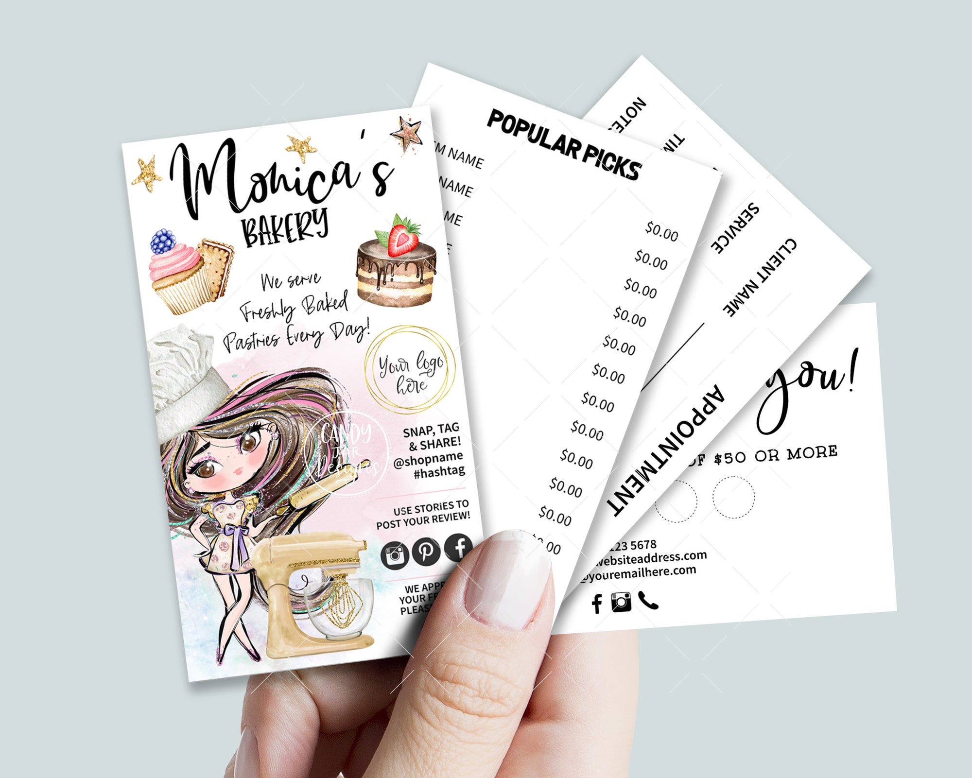 Bakery Business Card Set, Pastry Chef