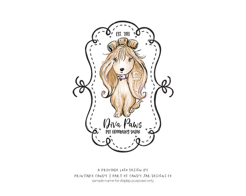 Dog Salon Logo, Pet Grooming