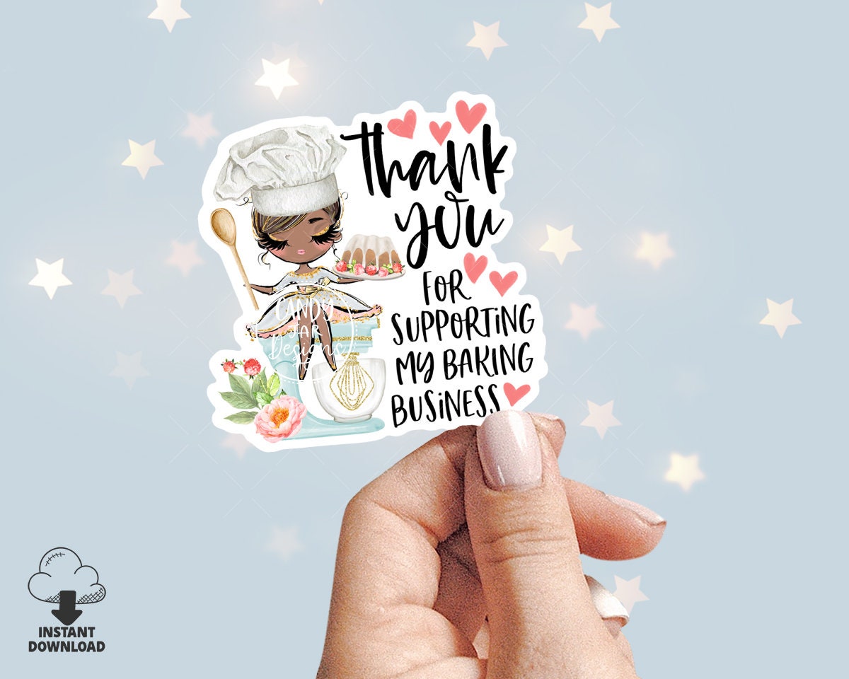 Bundt Cake Bakery Thank You Sticker