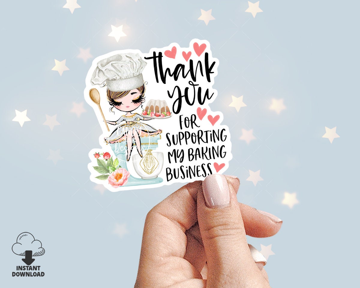 Bundt Cake Bakery Thank You Sticker