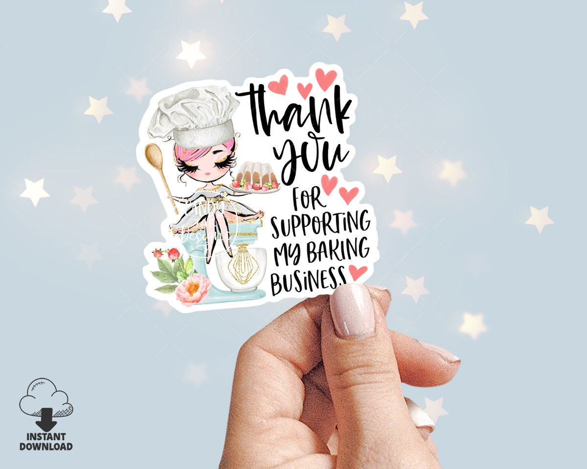 Bundt Cake Bakery Thank You Sticker