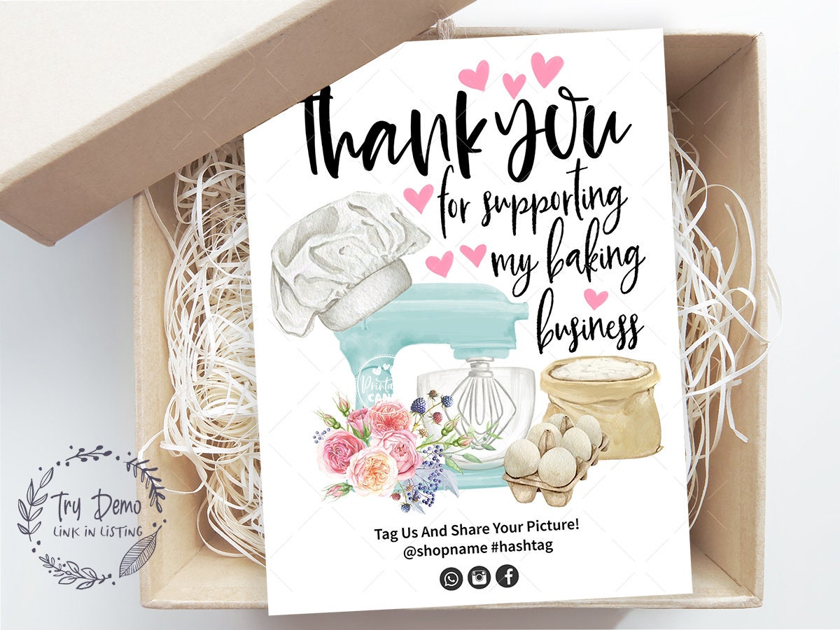 Baking Thank You Insert Card, Kitchen Mixer