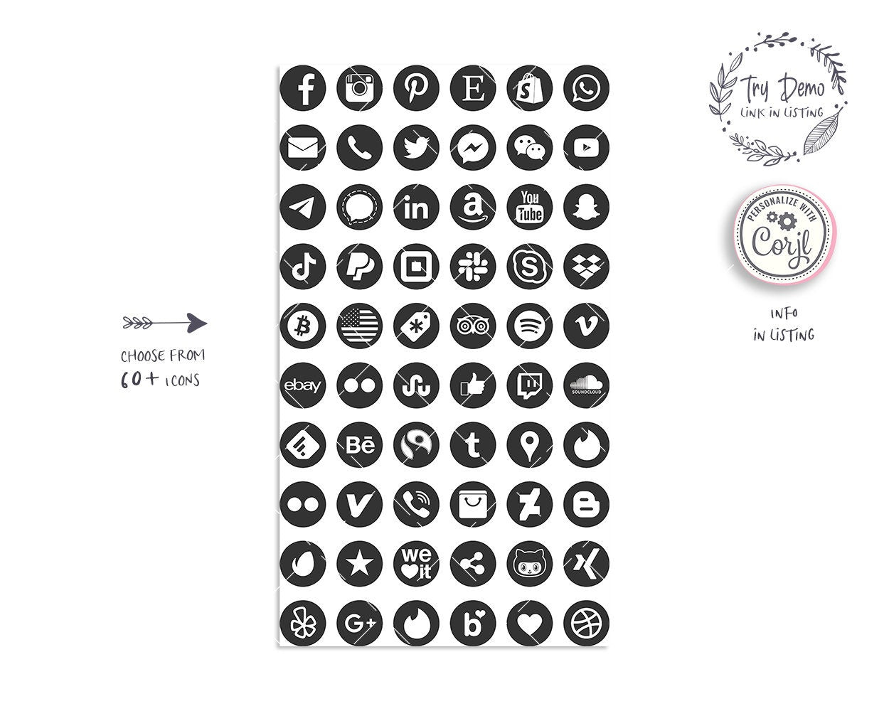 Blank Cookie Label Set, Plain - Candy Jar Studios