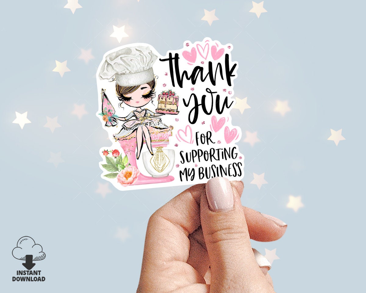 Pastry Baker Thank You Sticker