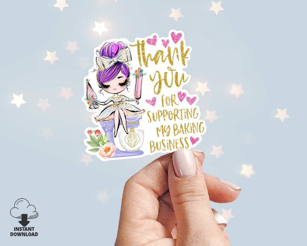 Bakery Thank You Sticker, Holiday Baking