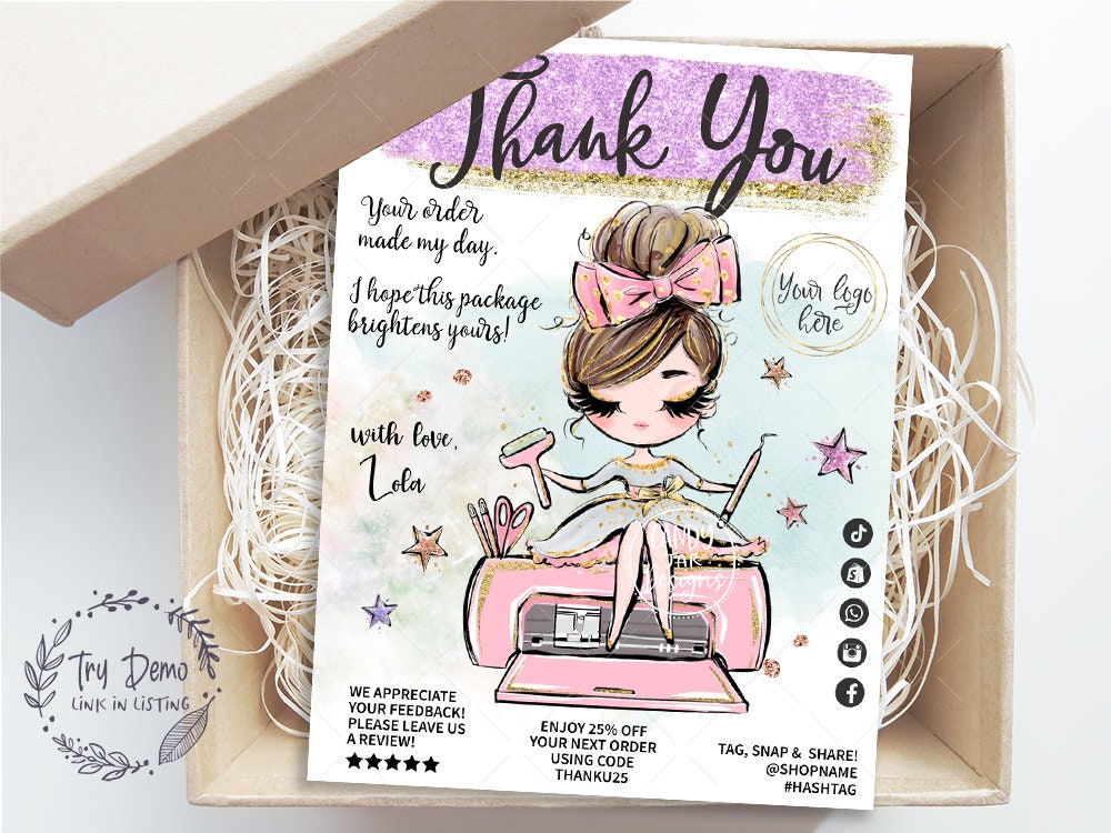 Handcrafter Thank You Insert Card