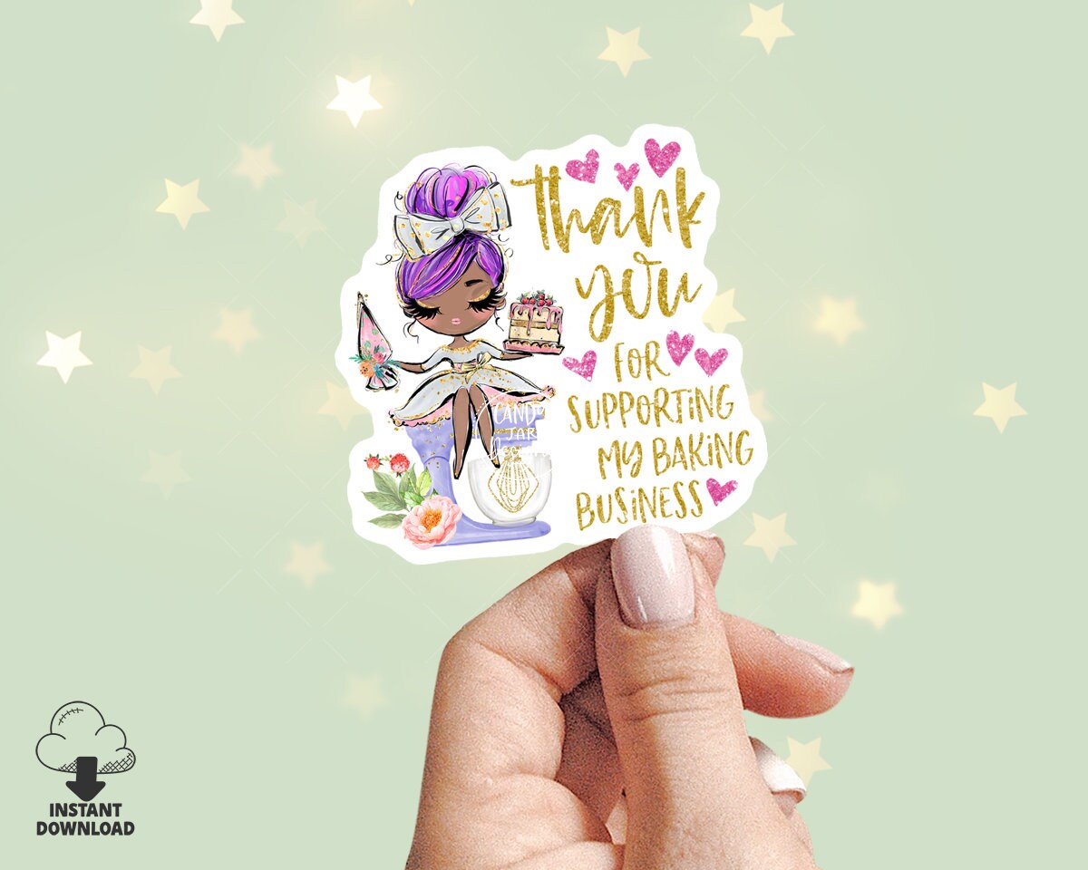 Cake Bakery Thank You Sticker