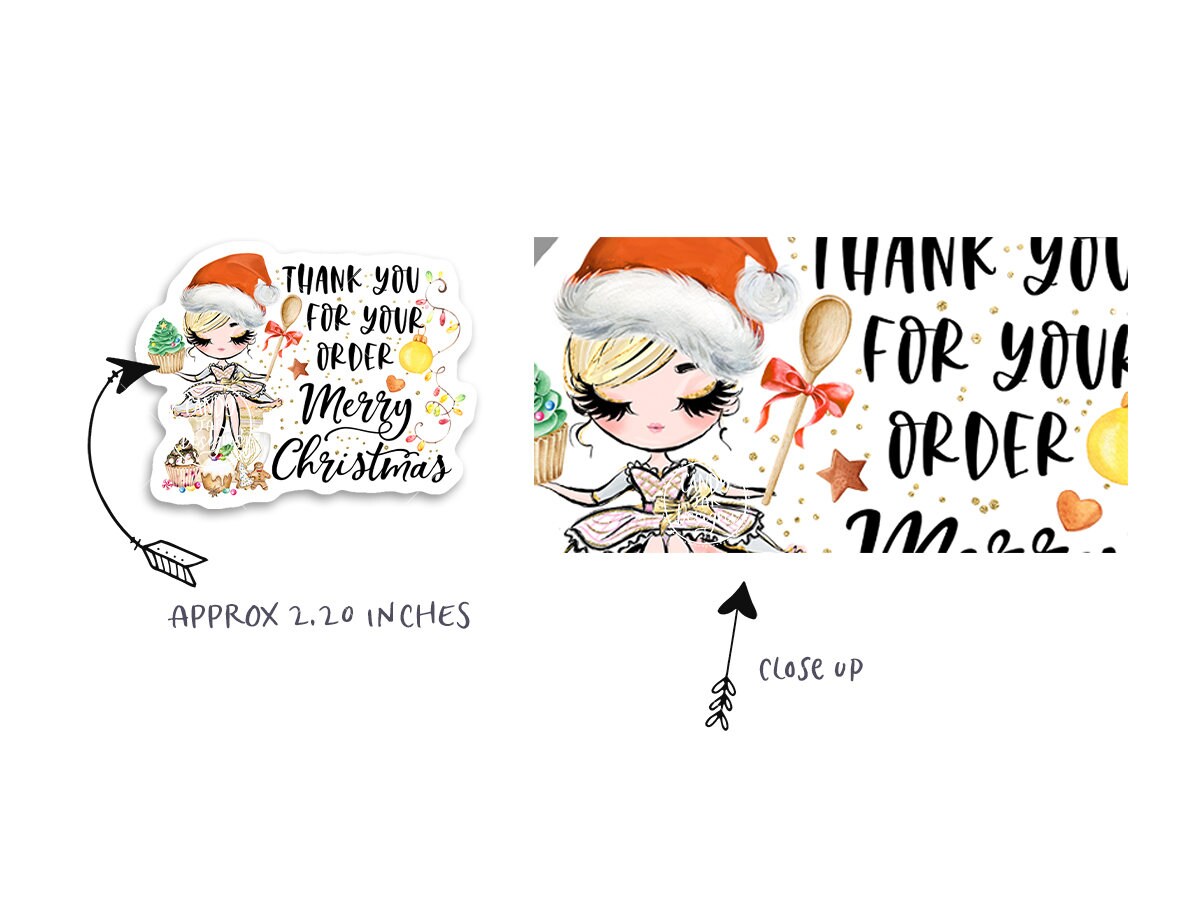 Bakery Christmas Thank You Sticker, Holiday Baking - Candy Jar Studios