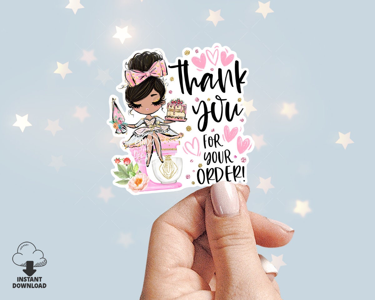 Cake Bakery Thank You Sticker