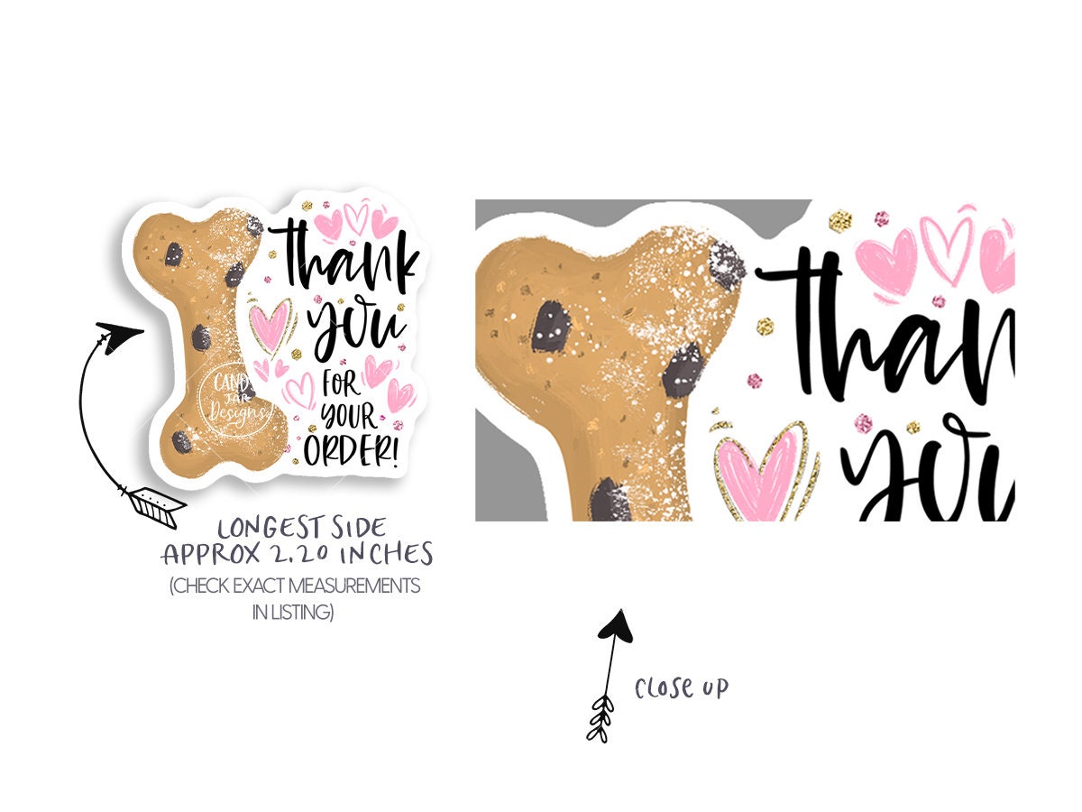 Dog Bakery Thank You Sticker, Dog Cookie - Candy Jar Studios