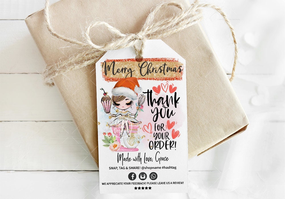 Christmas Baking Tag, Bakery Thank You Tag