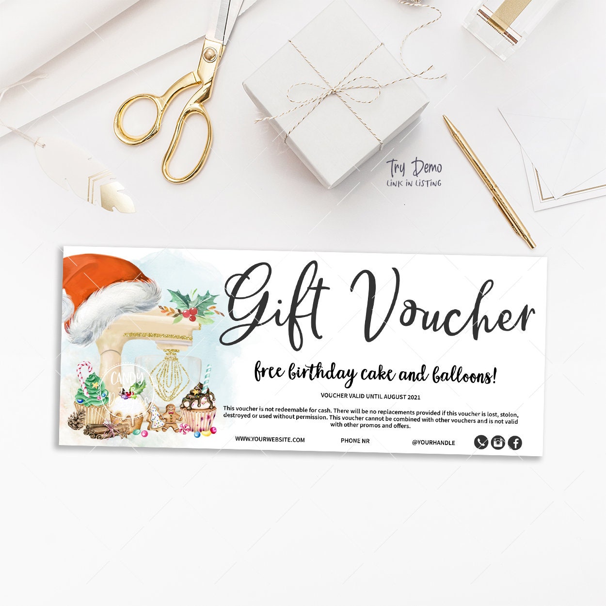 Christmas Bakery Gift Voucher, Holiday