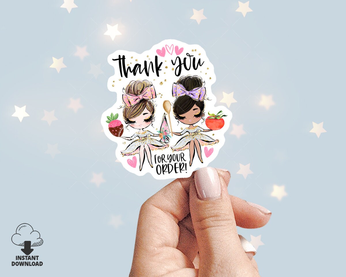 Baking Friends Thank You Sticker, Catering Girls