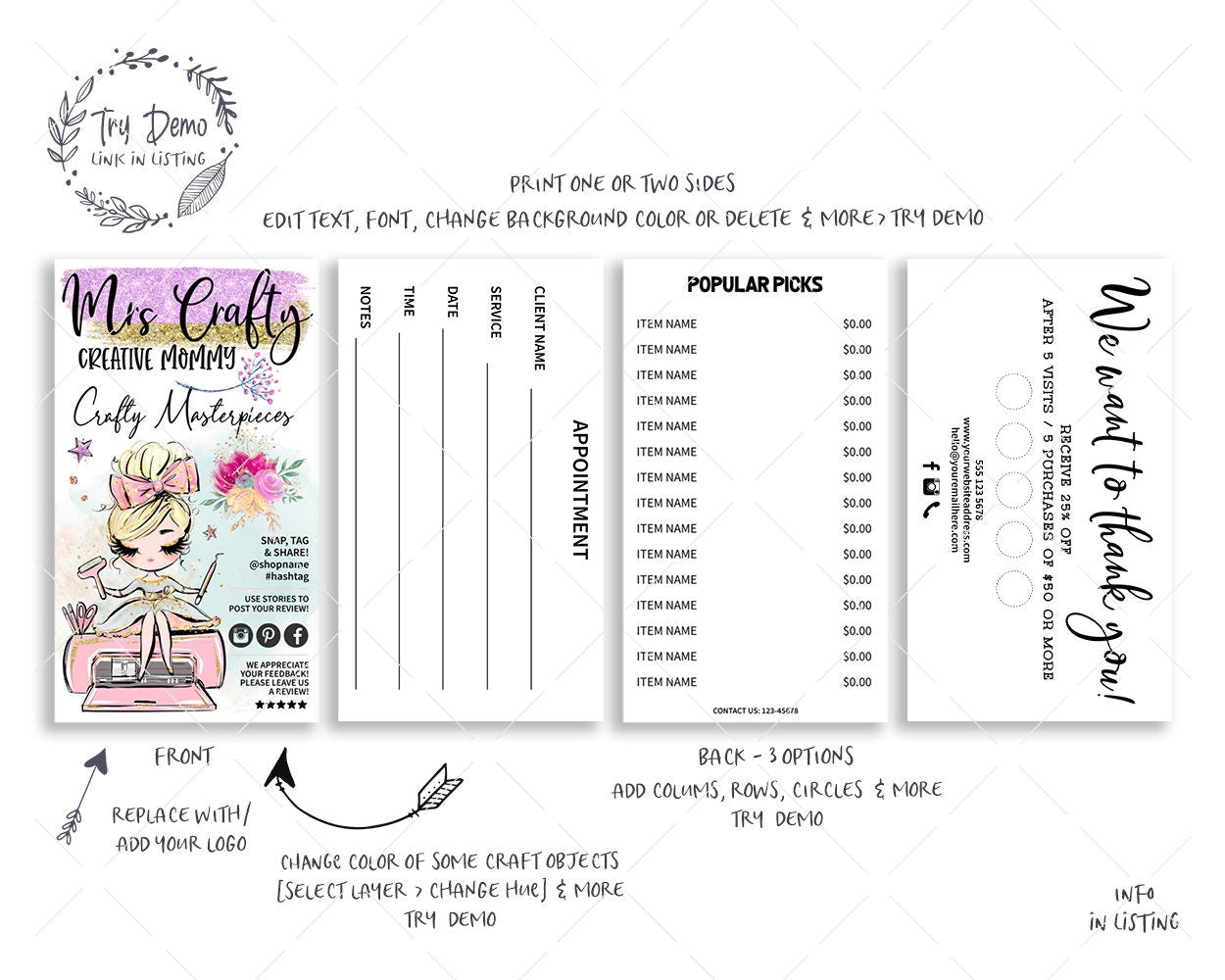 Handcrafter Business Card Set