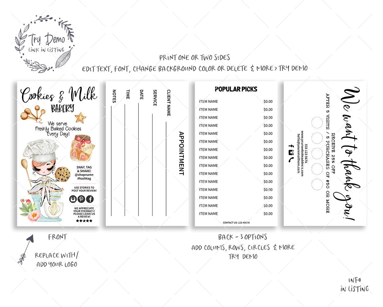 Cookie Baker Business Card Set