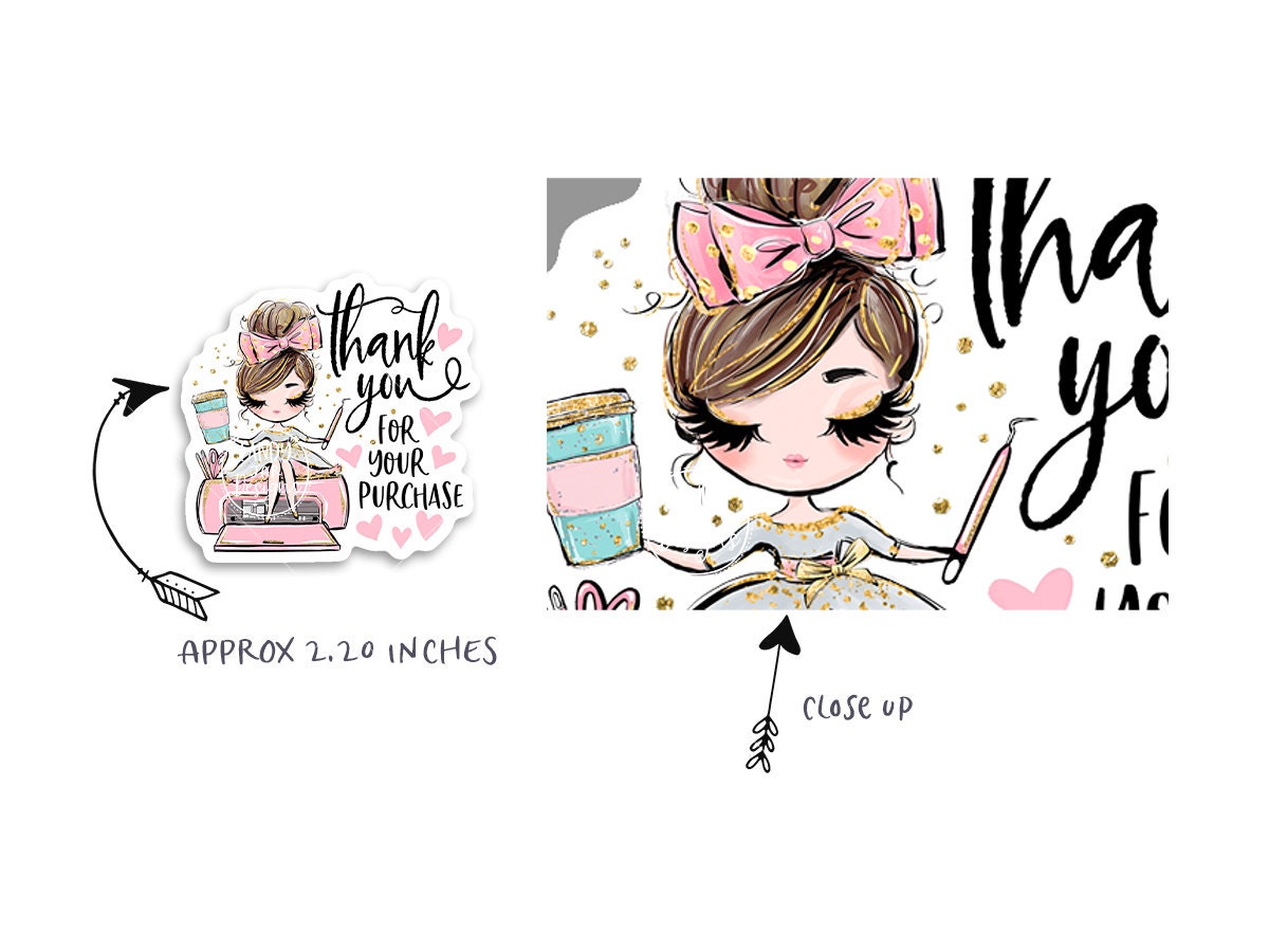 Handcrafter Thank You Sticker, Craft Business - Candy Jar Studios