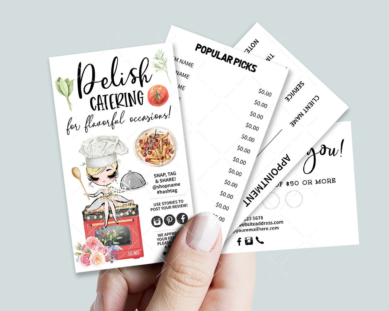 Catering Business Card Set, Food Catering