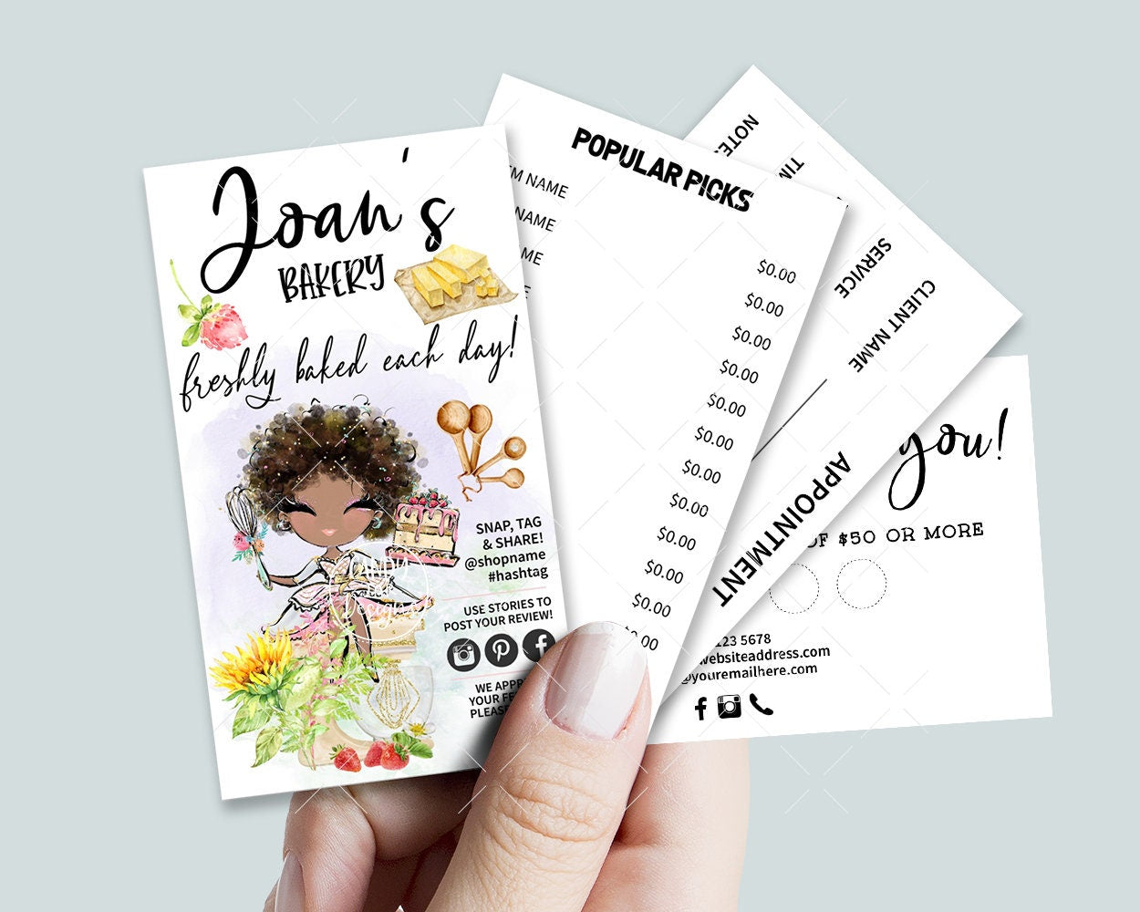 Baking Business Card Set, Tropical Bakery, Sunflowers