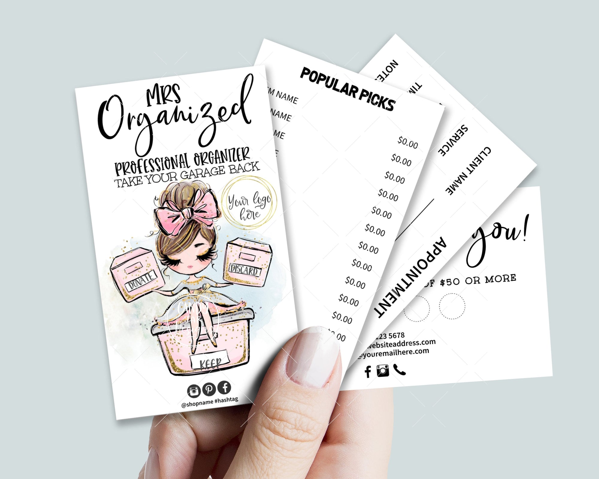 Professional Organizer Business Card Set