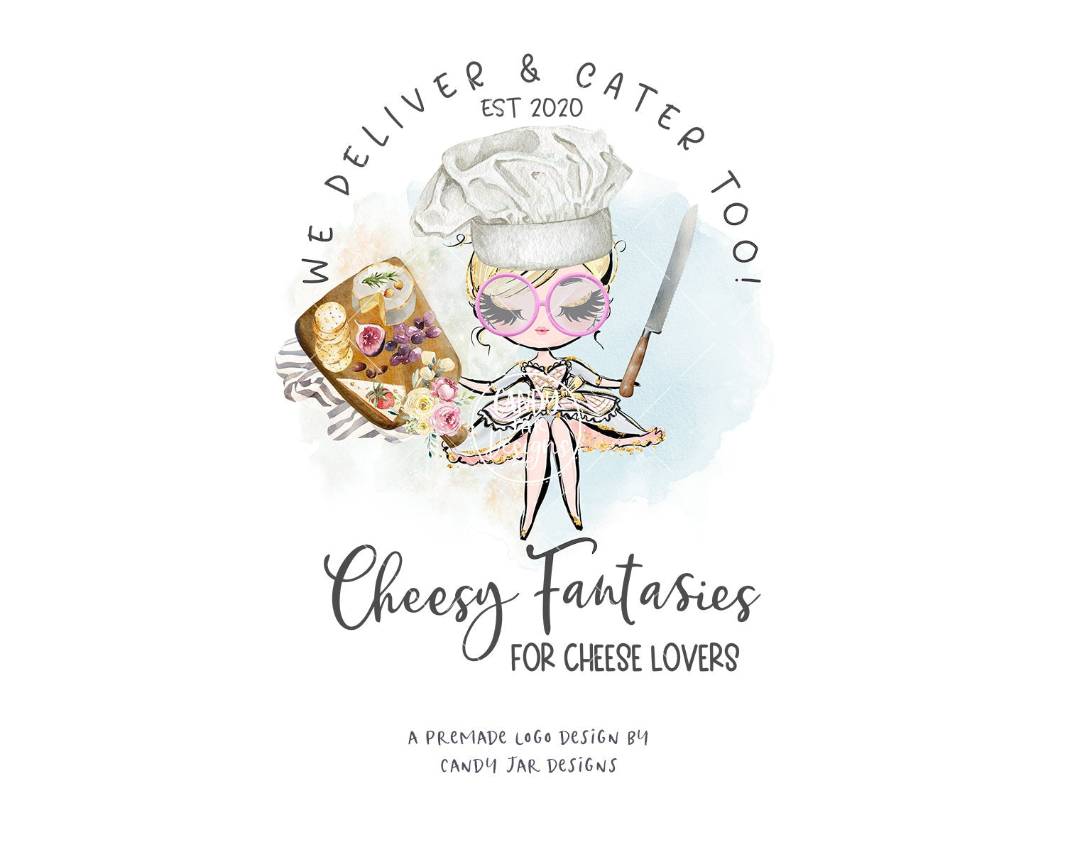 Cheese Board Logo, Charcuterie Catering Logo