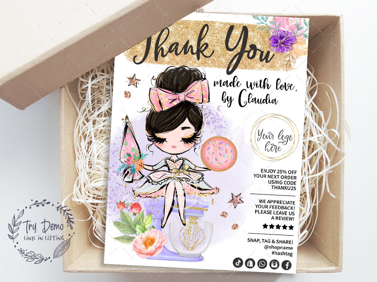 Cookie Baking Insert Card, Cookie Packaging