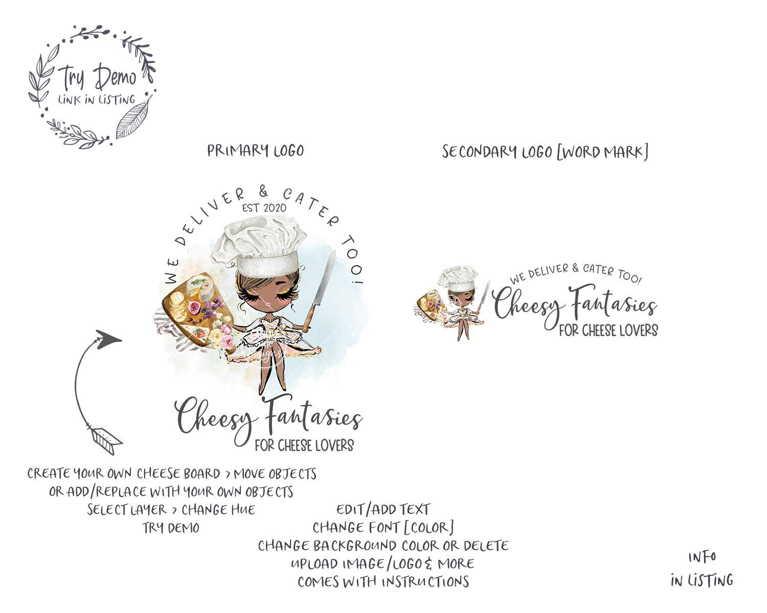 Cheese Board Logo, Charcuterie Catering - Candy Jar Studios