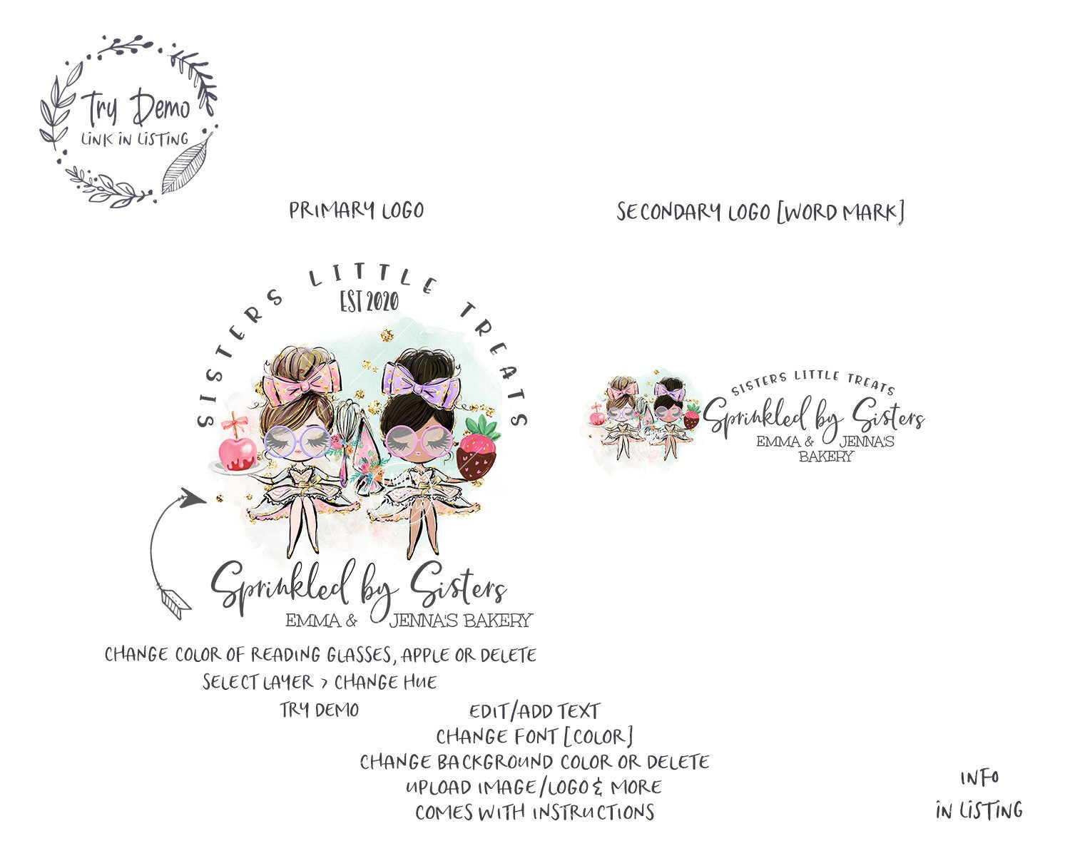 Bakery Friends Logo - Candy Jar Studios