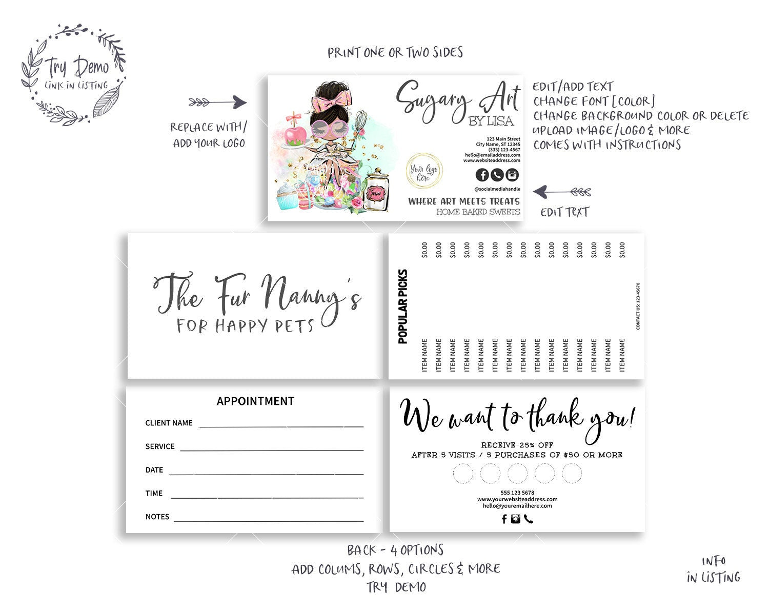 Candy Making Business Card Set