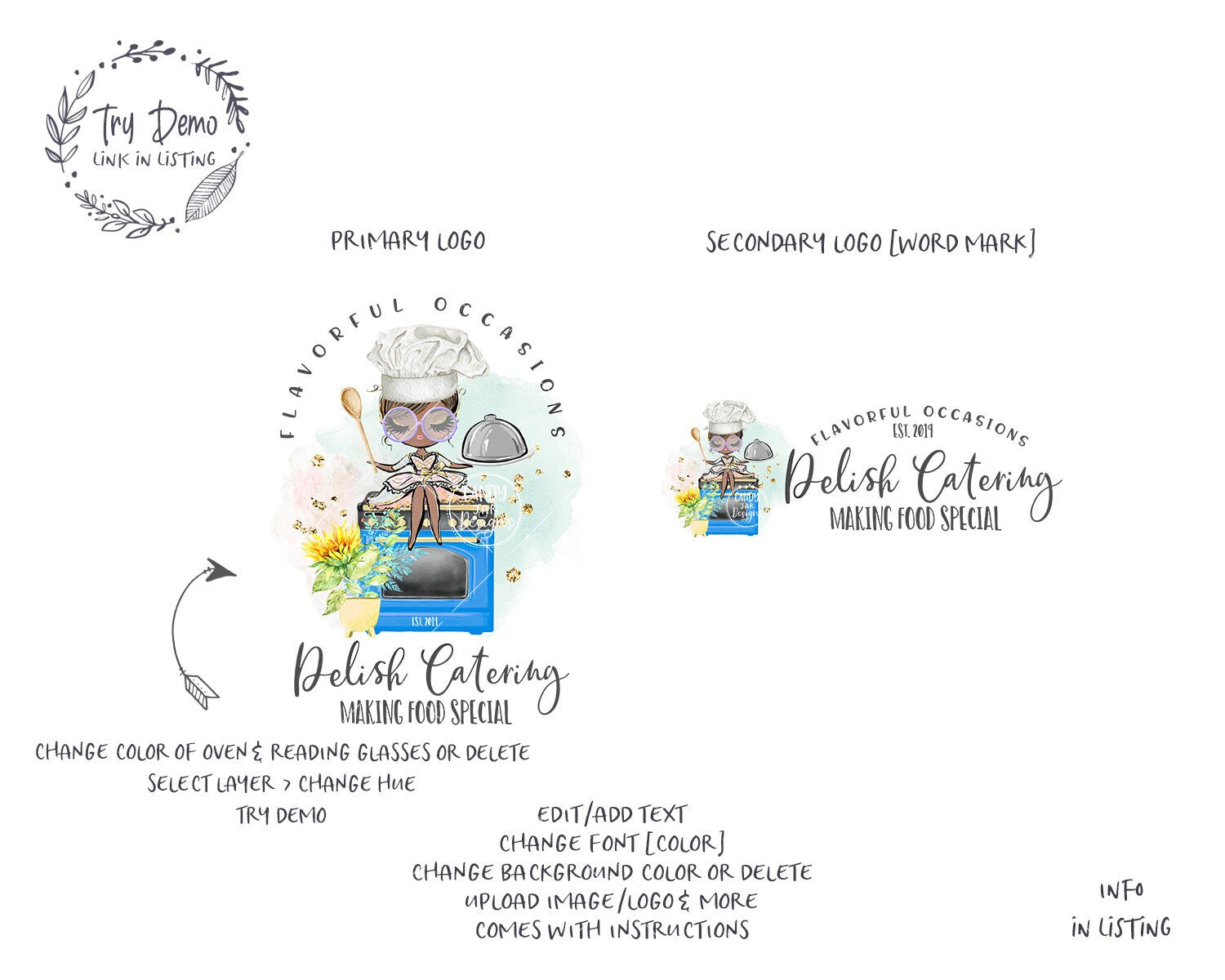 Catering Logo, Kitchen Stove - Candy Jar Studios