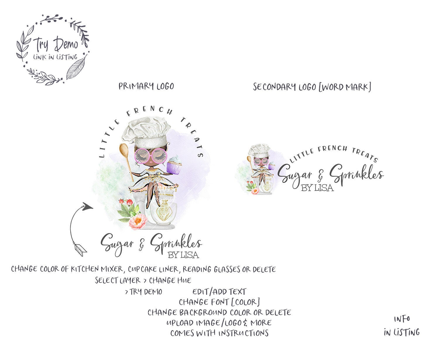 Bakery Logo, Cupcake Chef - Candy Jar Studios