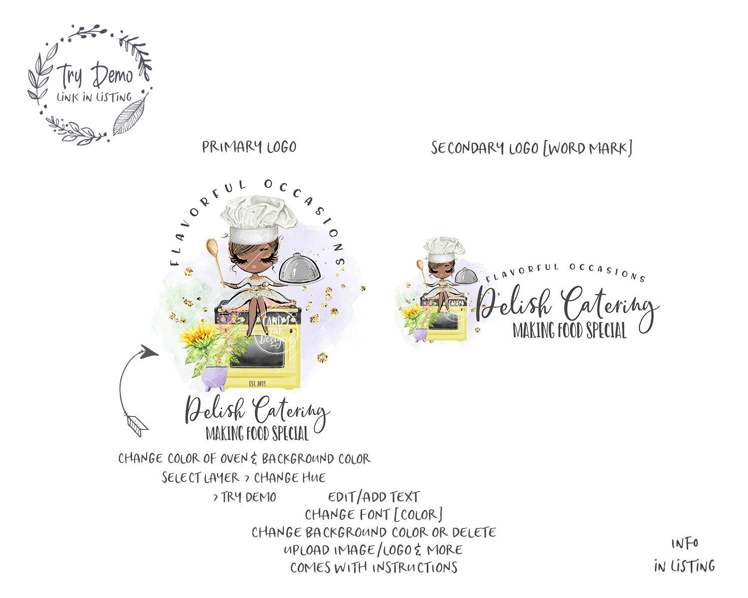 Catering Logo, Kitchen Stove - Candy Jar Studios