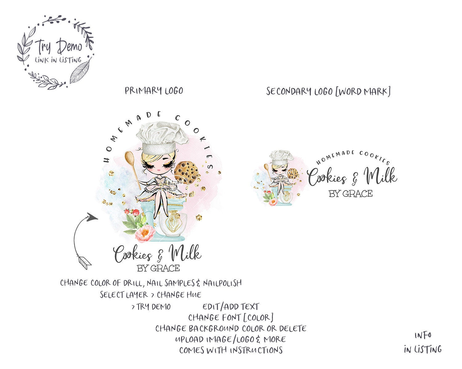 Cookie Bakery Logo, Cookie Catering - Candy Jar Studios