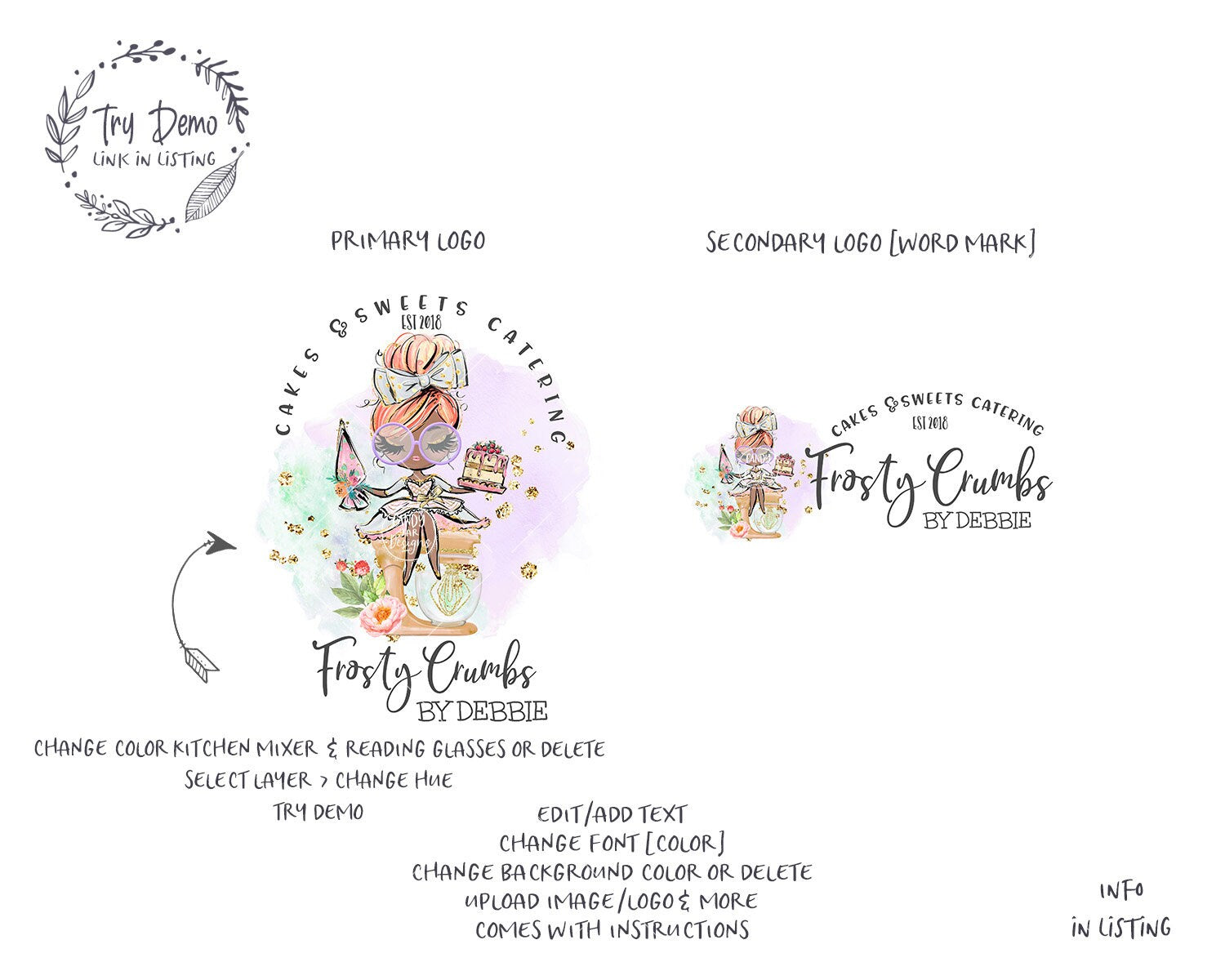 Bakery Logo, Pastry Chef - Candy Jar Studios